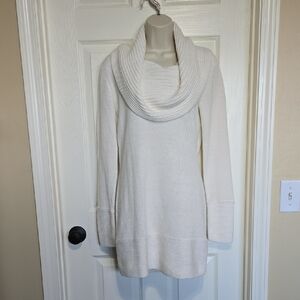 Elegant White Cowl Neck Sweater